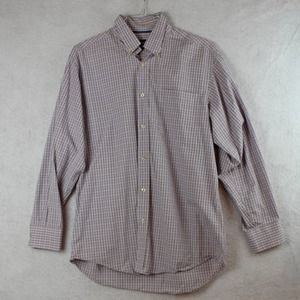 T. Harris Sz Large Mens Shirt Plaid Long Sleeve Button Up Pocket 100% Cotton